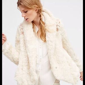 Free People Cream Teddy Jacket